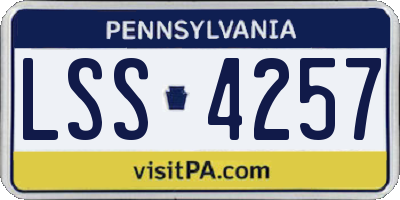 PA license plate LSS4257