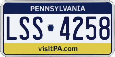 PA license plate LSS4258