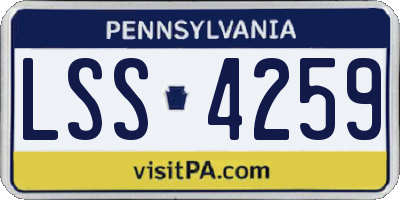 PA license plate LSS4259