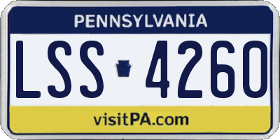 PA license plate LSS4260