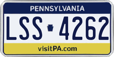 PA license plate LSS4262