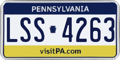 PA license plate LSS4263