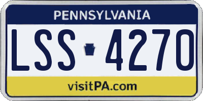 PA license plate LSS4270