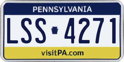 PA license plate LSS4271