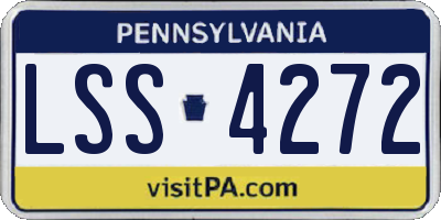 PA license plate LSS4272