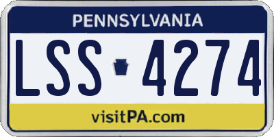 PA license plate LSS4274