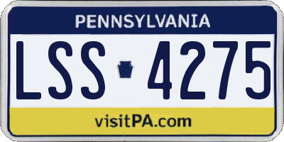 PA license plate LSS4275