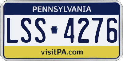 PA license plate LSS4276