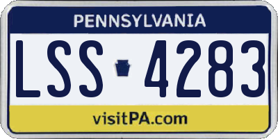 PA license plate LSS4283
