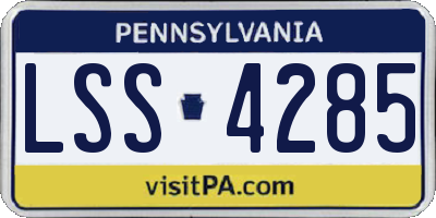 PA license plate LSS4285