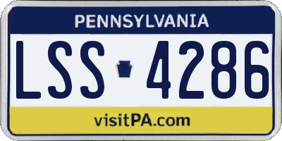 PA license plate LSS4286