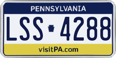 PA license plate LSS4288