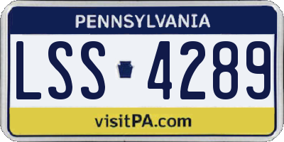 PA license plate LSS4289