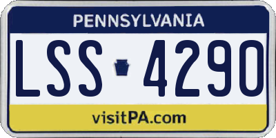 PA license plate LSS4290