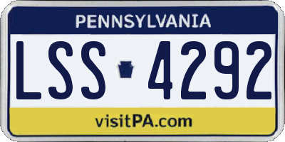 PA license plate LSS4292