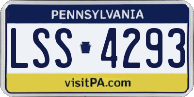 PA license plate LSS4293