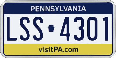 PA license plate LSS4301