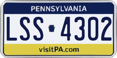 PA license plate LSS4302