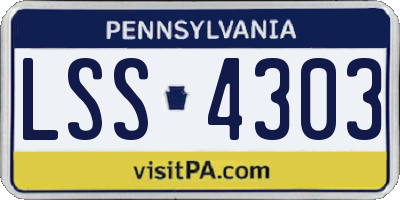 PA license plate LSS4303