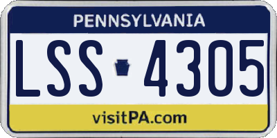 PA license plate LSS4305