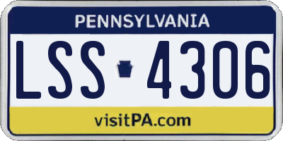 PA license plate LSS4306