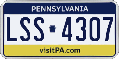 PA license plate LSS4307