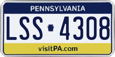 PA license plate LSS4308