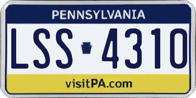 PA license plate LSS4310