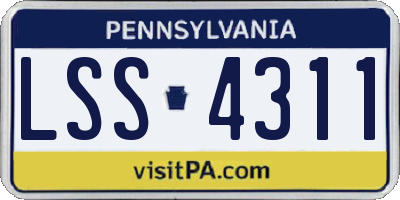 PA license plate LSS4311
