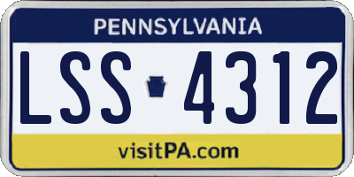 PA license plate LSS4312