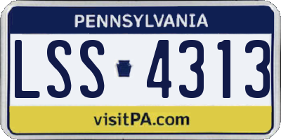 PA license plate LSS4313