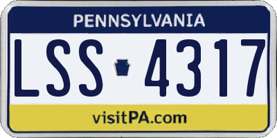 PA license plate LSS4317
