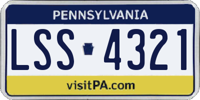 PA license plate LSS4321
