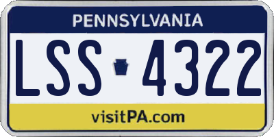 PA license plate LSS4322