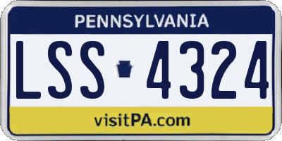 PA license plate LSS4324