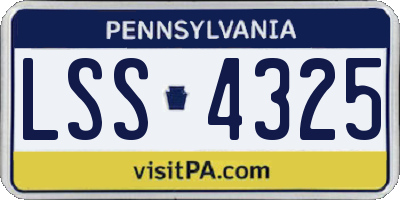 PA license plate LSS4325