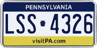 PA license plate LSS4326