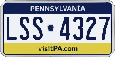 PA license plate LSS4327