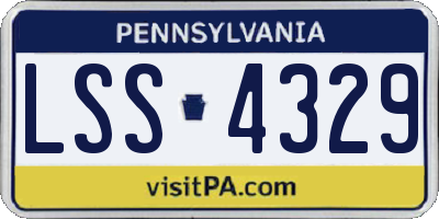 PA license plate LSS4329