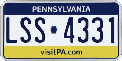 PA license plate LSS4331