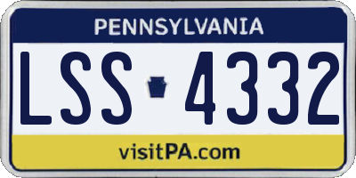 PA license plate LSS4332