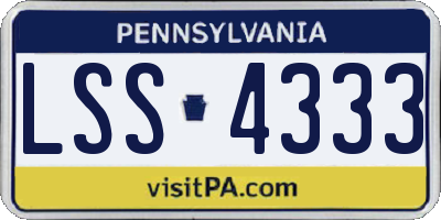 PA license plate LSS4333