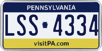 PA license plate LSS4334