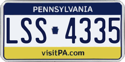 PA license plate LSS4335