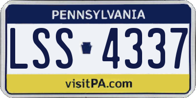 PA license plate LSS4337