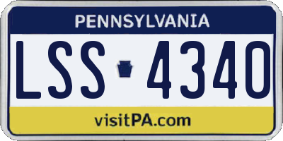 PA license plate LSS4340