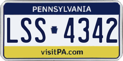 PA license plate LSS4342