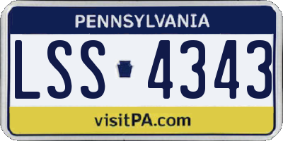 PA license plate LSS4343