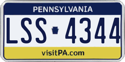 PA license plate LSS4344