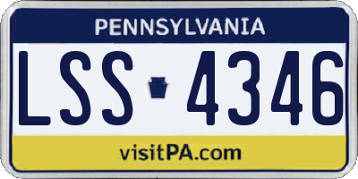 PA license plate LSS4346